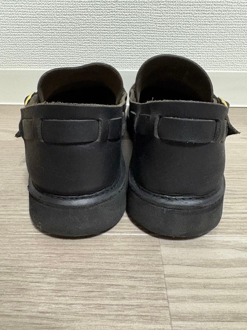 【値下げ済】aurora shoes 黒 レザー ストラップシューズ
