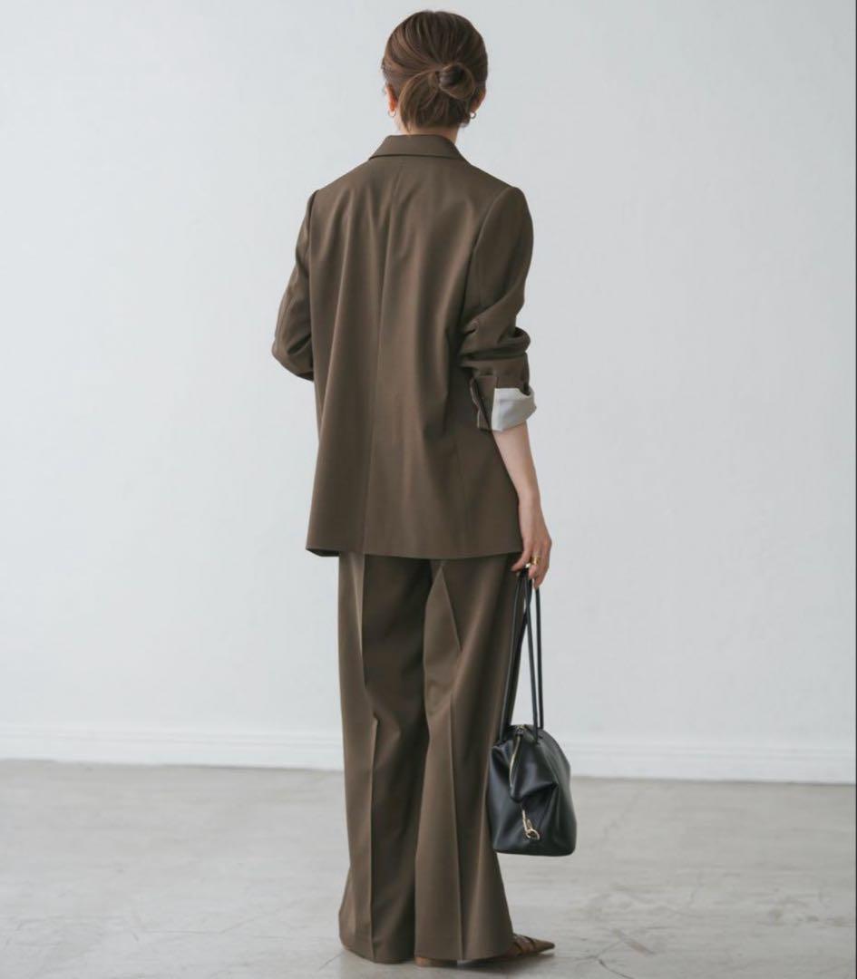 NOBLE 2025年エステルツイルピークドラペルジャケット 36ブラウン