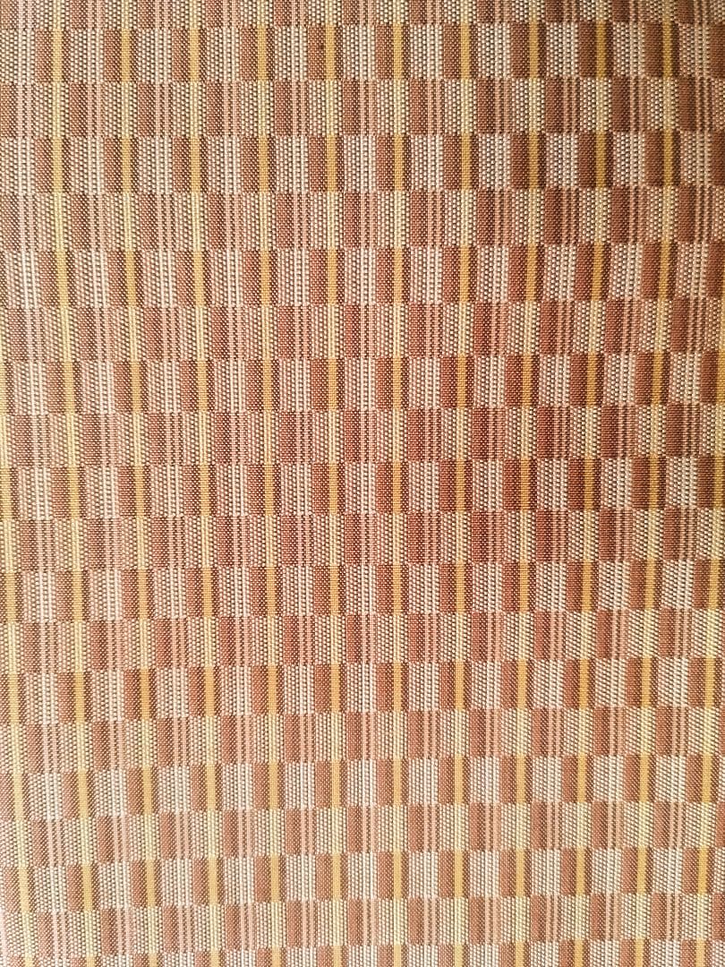 銀桃@禁煙出品！☆山下八百子　黄八丈　綾織　裄67.5cm 極美品