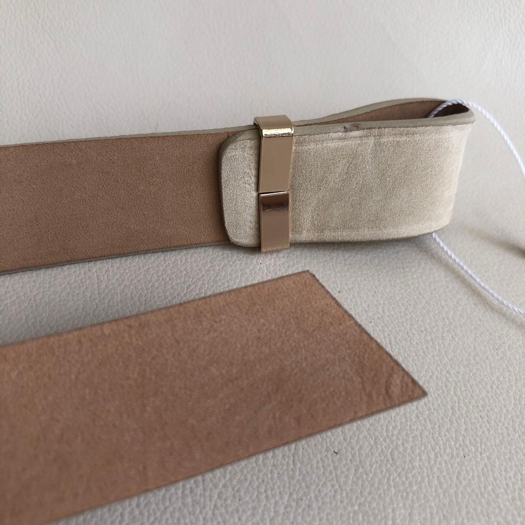 【新品タグ付】トゥモローランド ロングベルト 牛革 ベージュ