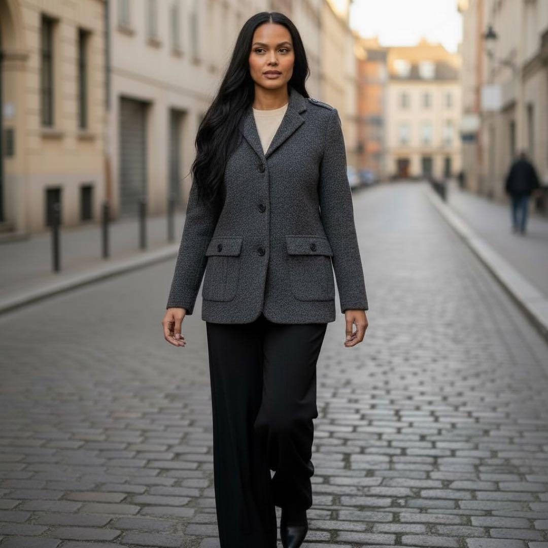 極美品バーバリーロンドンテーラードジャケット 40(L) グレー　ノバチェック