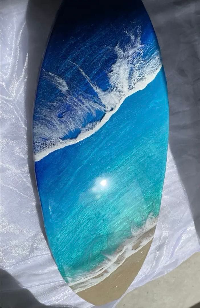 サーフボードパネル　オーシャンレジン　海レジン　蓄光✨　オブジェ　NO16