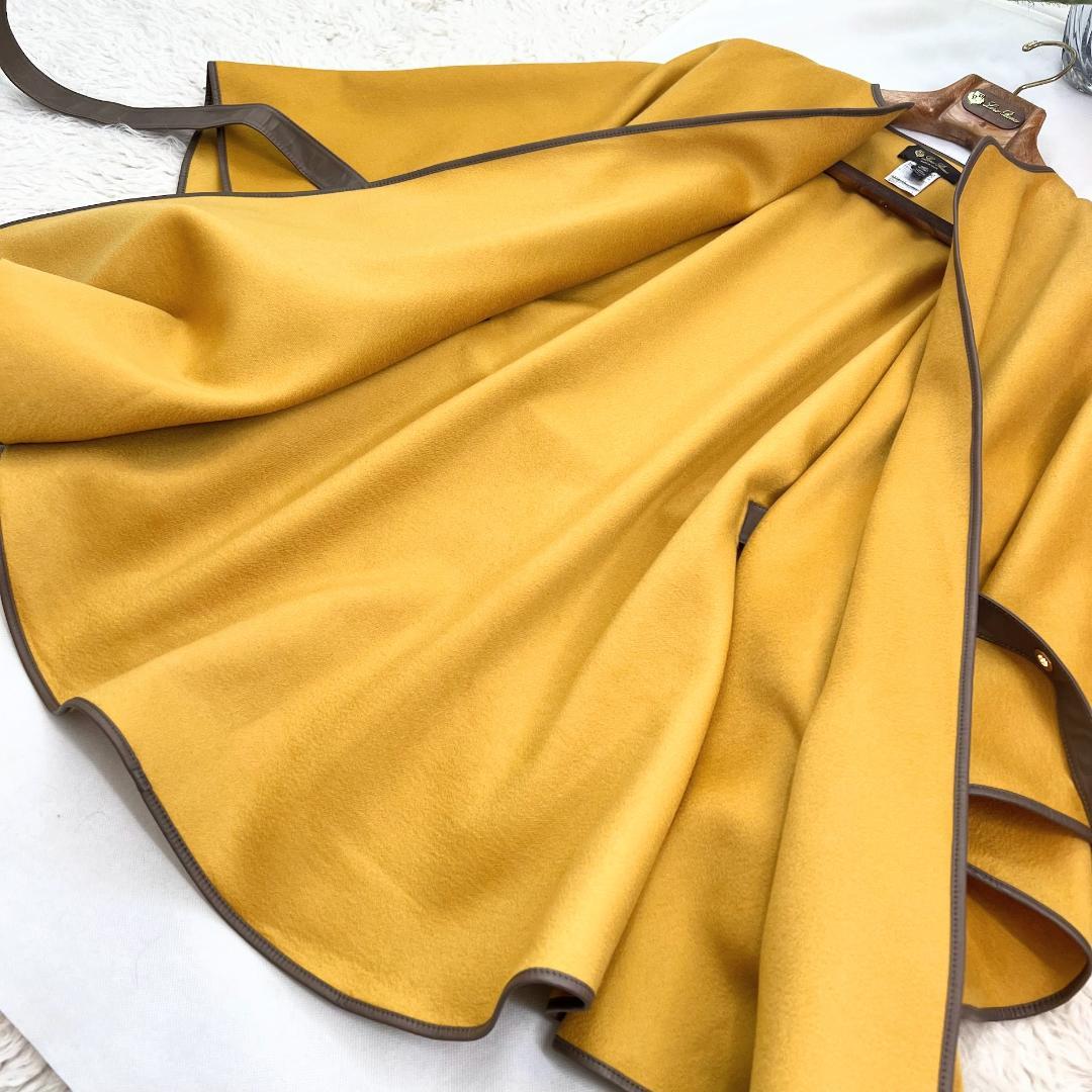 v*e様 ★LOROPIANA★美品★カシミヤ100★羊革ベルト★ケープ★コート