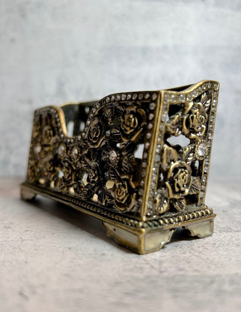 アンティーク　カードスタンド　薔薇