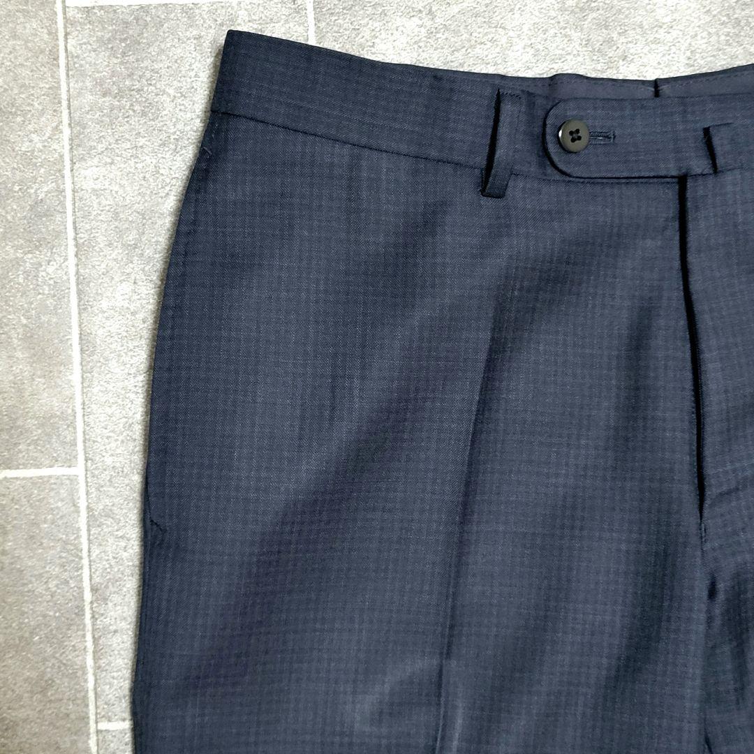 ★美品 ビームスエフ 超高級 ネイビー スーツ