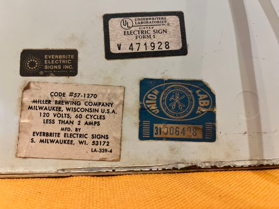 ☆当時物☆ミラービール　ビンテージライト（おまけ付き）アンティーク　世田谷ベース