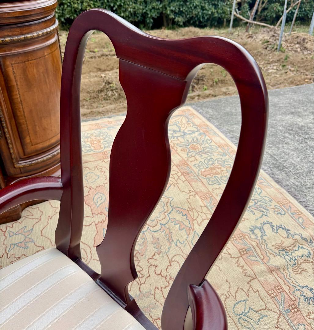 IDC大塚家具 クイーンアン様式 マホガニー ダイニングチェア1脚