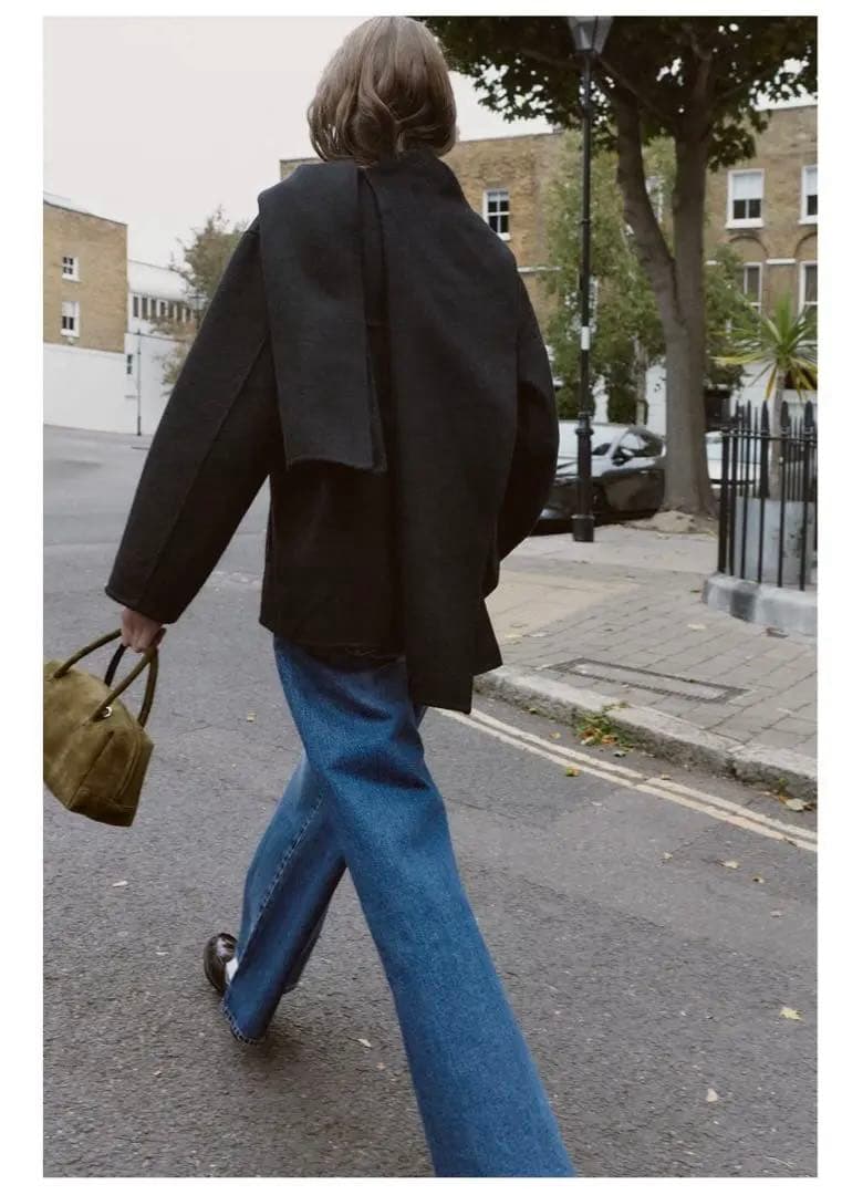 ZARA ウール ショートスカーフコート　M