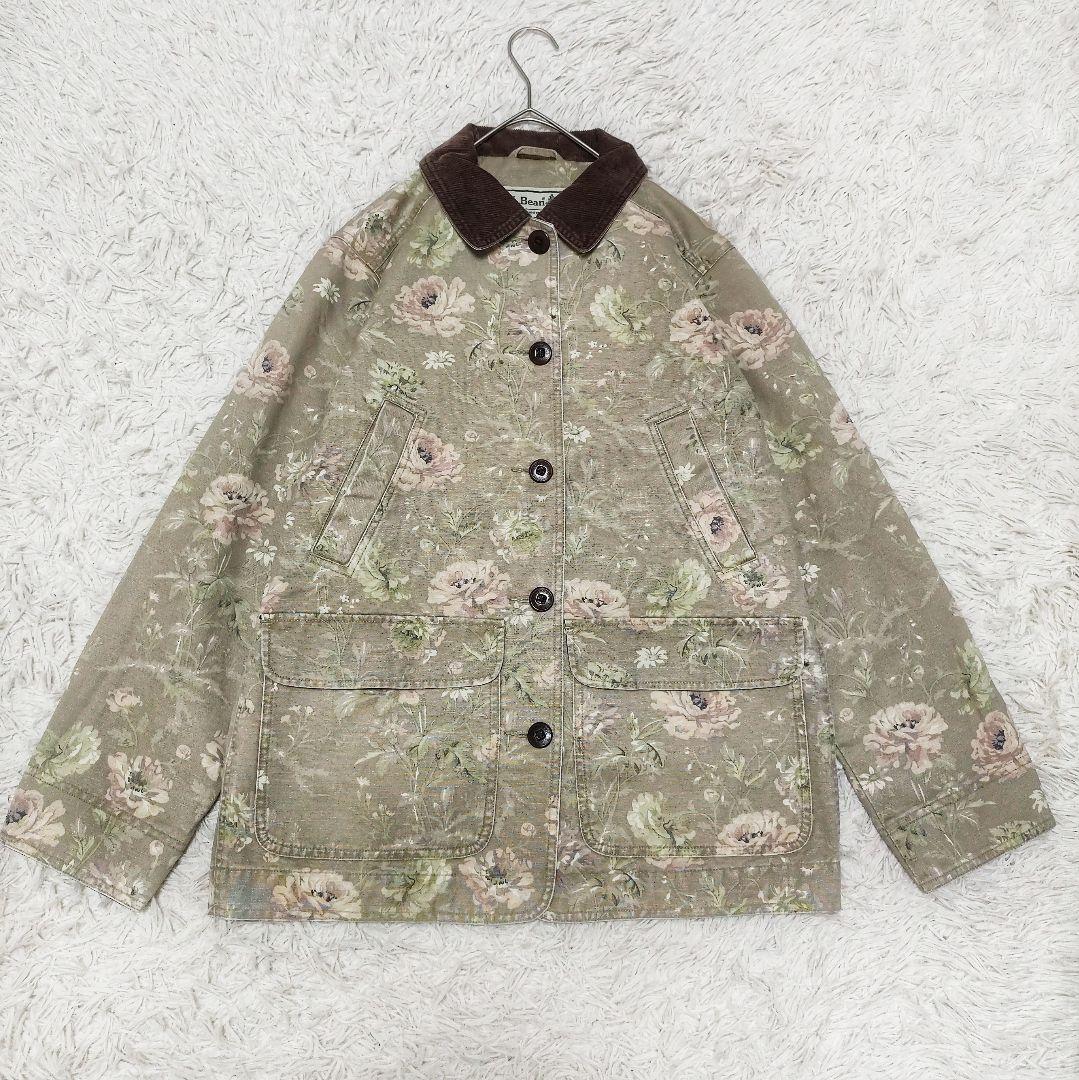 LL Bean 花柄　カバーオール バーンコート　ジャケット　レディース