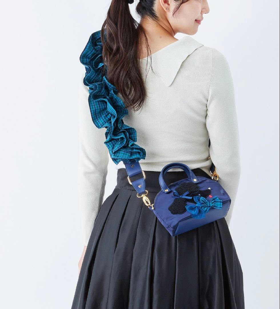 ファミリア Bibiy.×familiar ショルダーストラップ 青系チェック