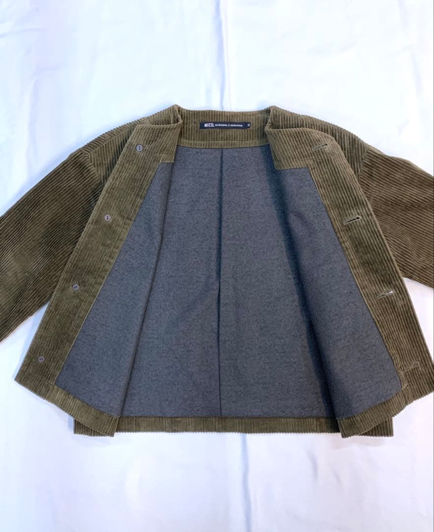 ニコルソン＆ニコルソン＊コーデュロイノーカラージャケット36日本製