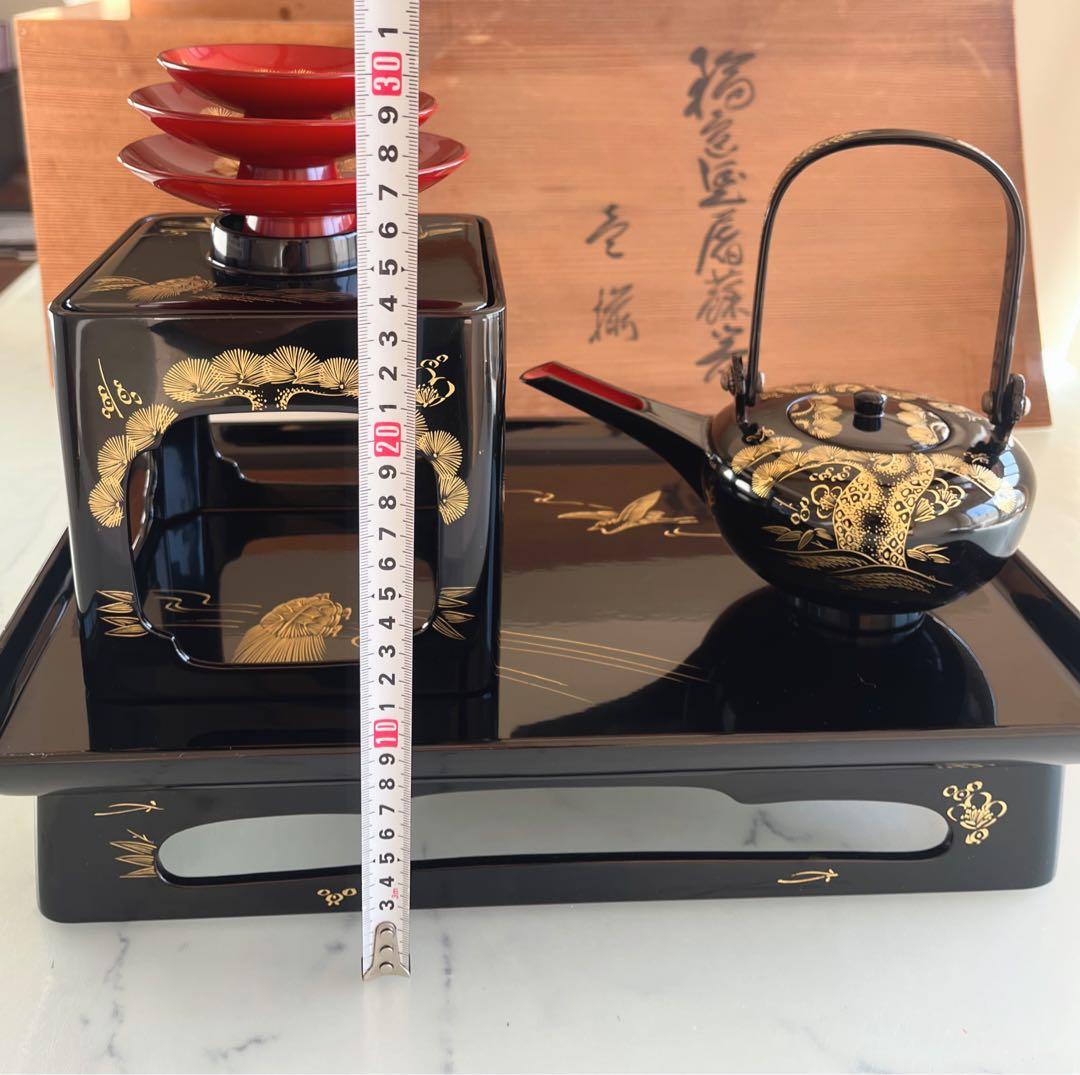 漆器セット 金箔装飾 木箱付き　輪島塗　お屠蘇セット　お正月