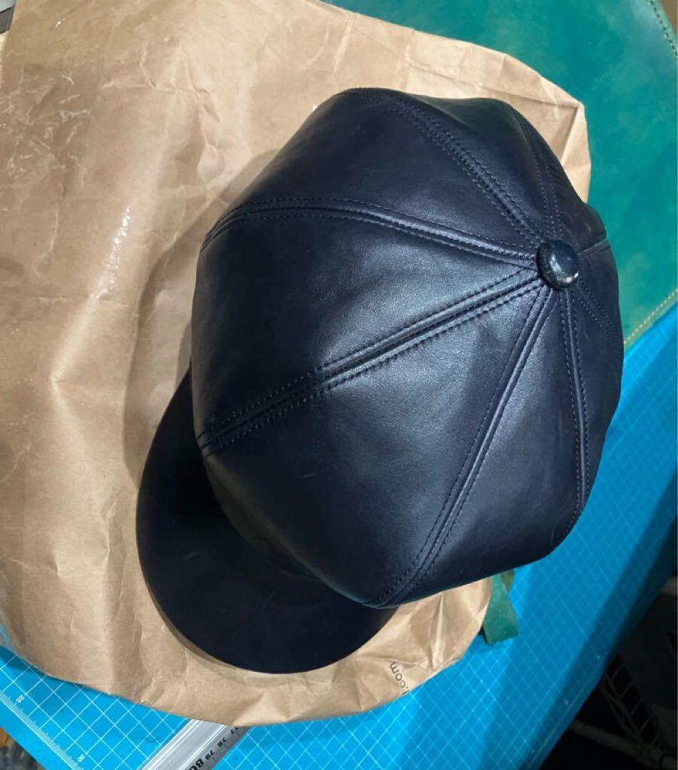 ネイビー レザー キャスケット　ワイツーレザー　インディゴ