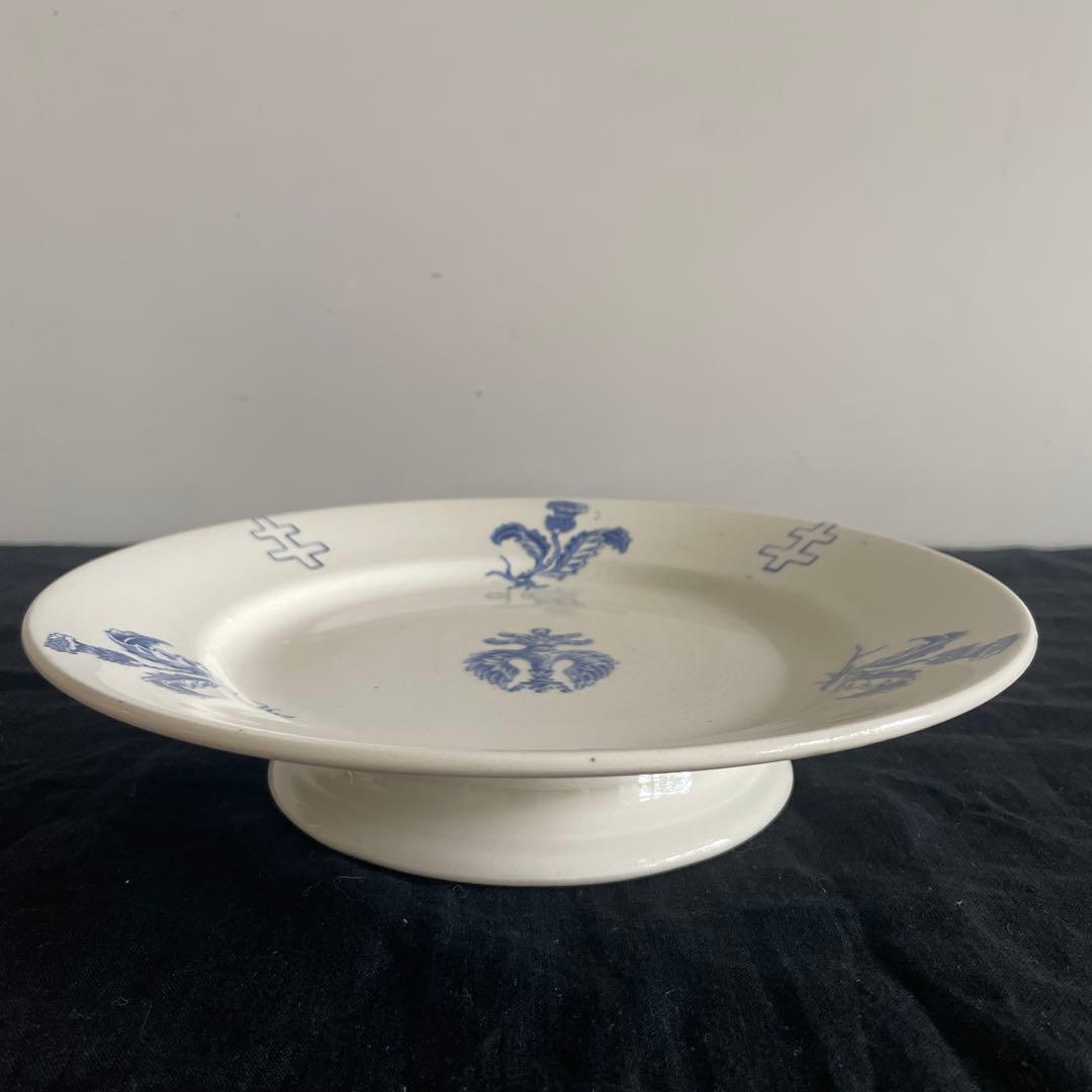 リュネヴィル窯　ロレーヌ十字　コンポティエ　アンティーク　皿　フランス