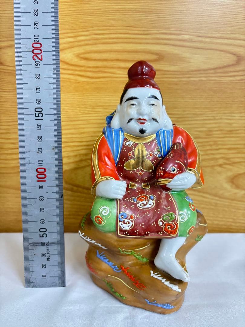 【美品】九谷焼 七福神 置物 全7体セット 6号 盛技法 金彩 伝統工芸品