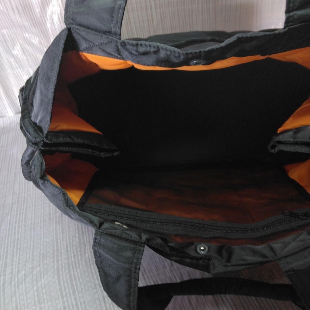 PORTER トートバッグ 黒　内部オレンジ色