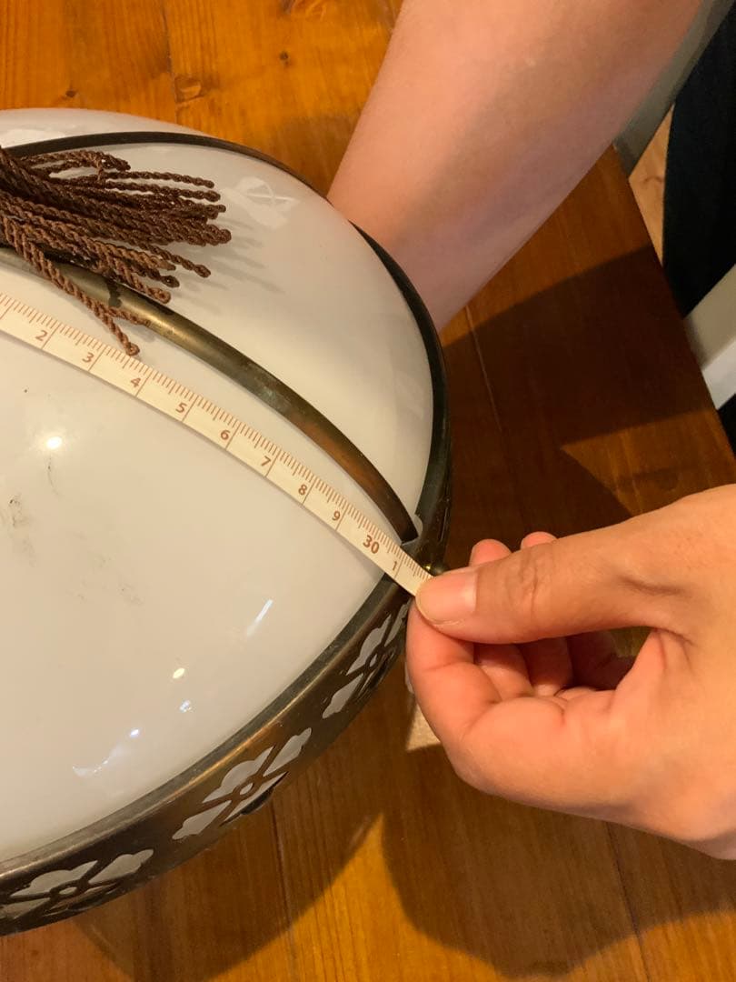 古い照明　電笠　ランプシェード　乳白色　アンティーク　昭和レトロ　大正ロマン