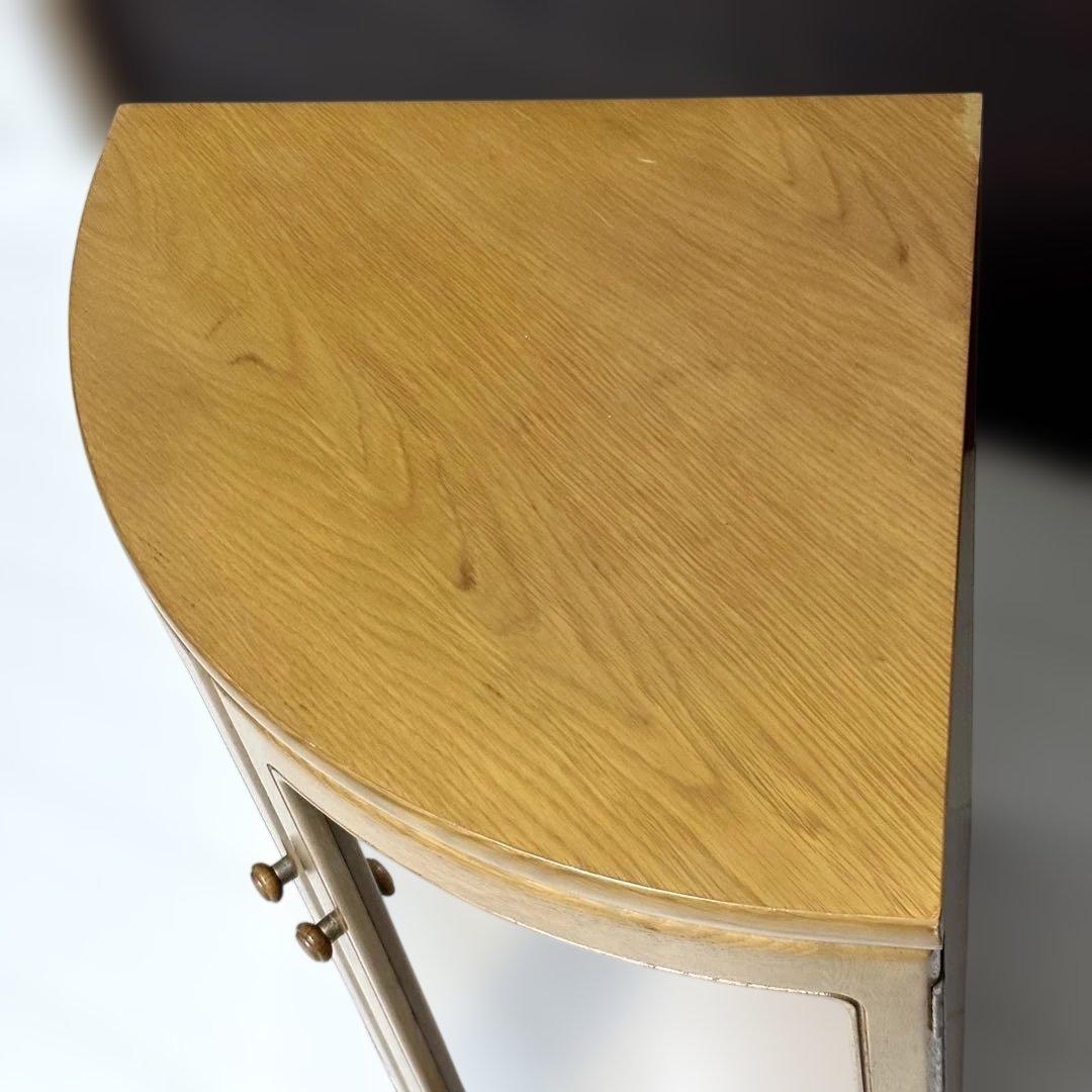 カリモク コロニアル コーナーキャビネット 曲面ガラス オールド期 飾り棚