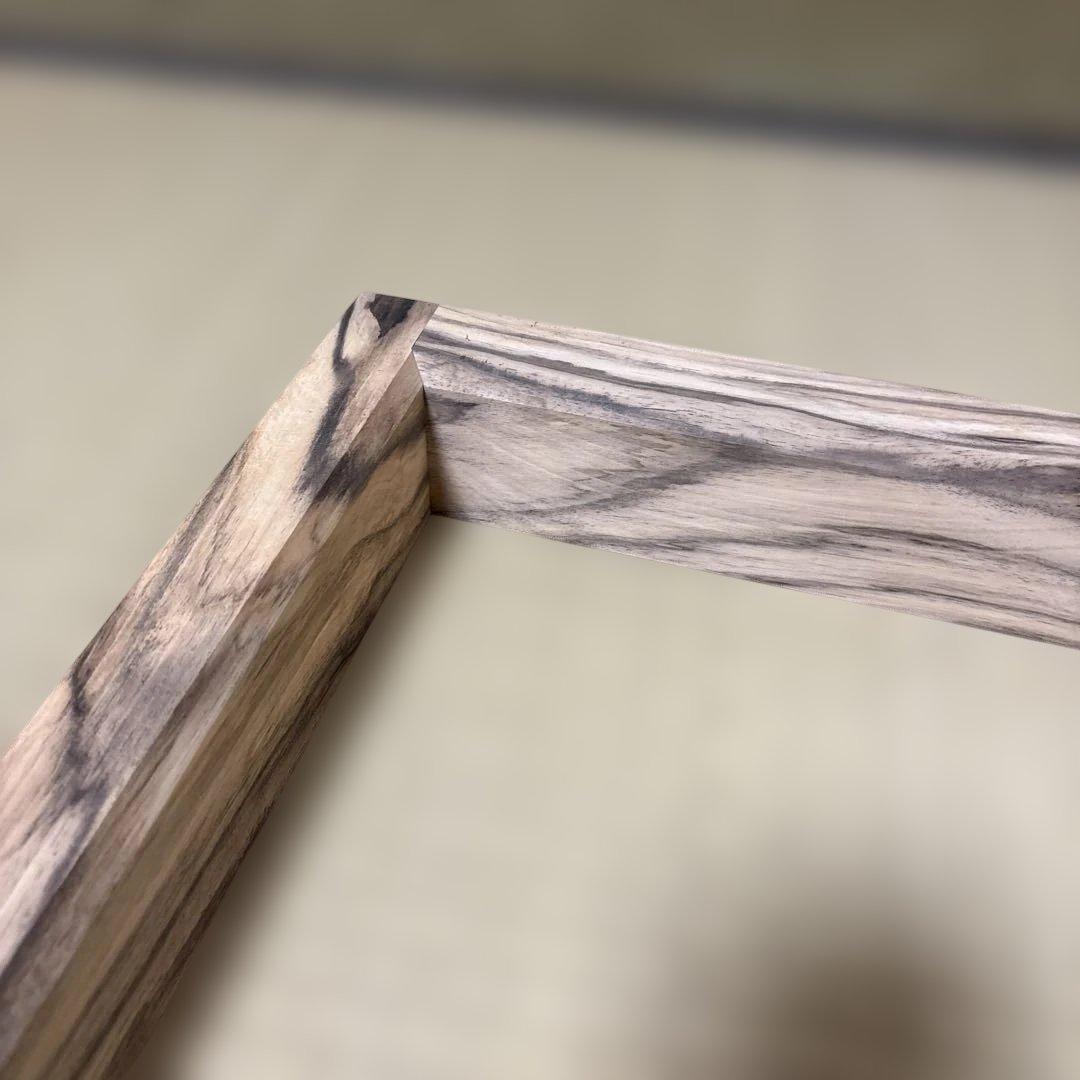 【茶道具】雄斎造　黒柿炉縁（共箱）★送料込★