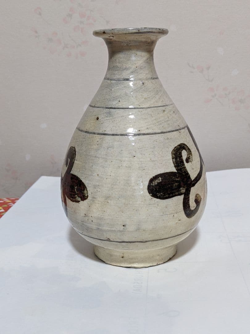 ♦朝鮮陶磁 鶏龍山 粉青沙器 鉄絵刷毛目徳利 酒器 置物飾り 古美術骨董品