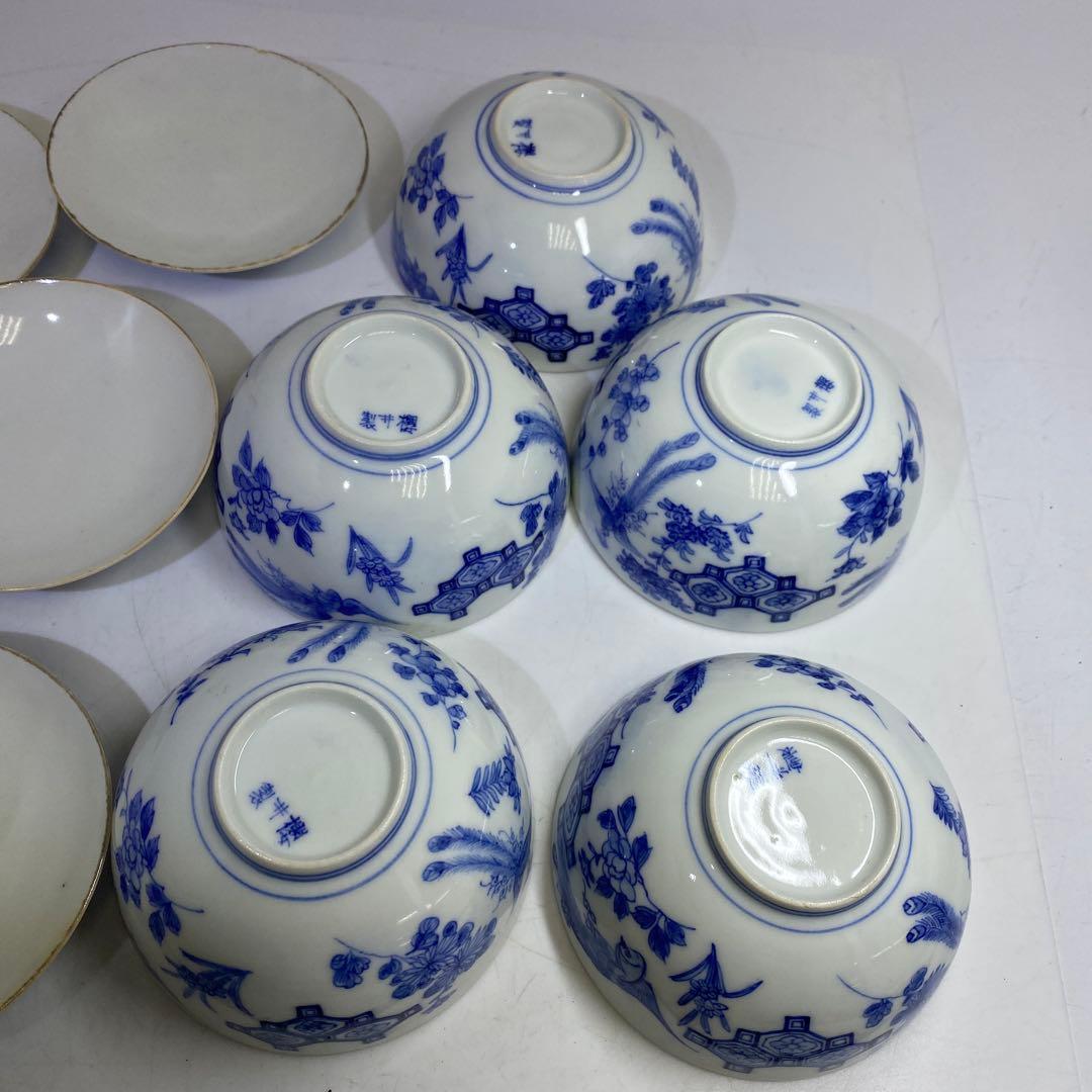 櫻井製　上手鳳凰図　蓋茶碗　5客　東さ8-0120②