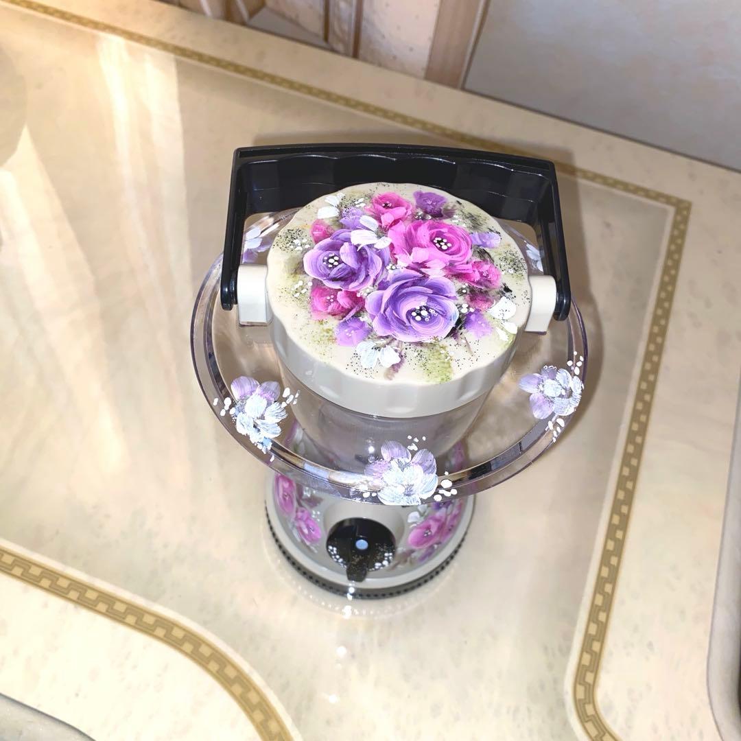 長傘　ランタン　薔薇　手描き　トールペイント