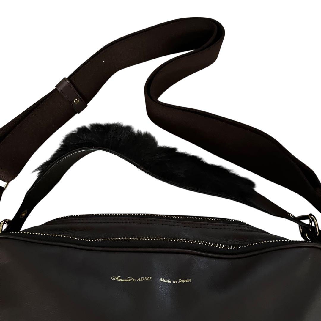 ADMJ エーディーエムジェー 2WAY レザーバッグ ダークブラウン