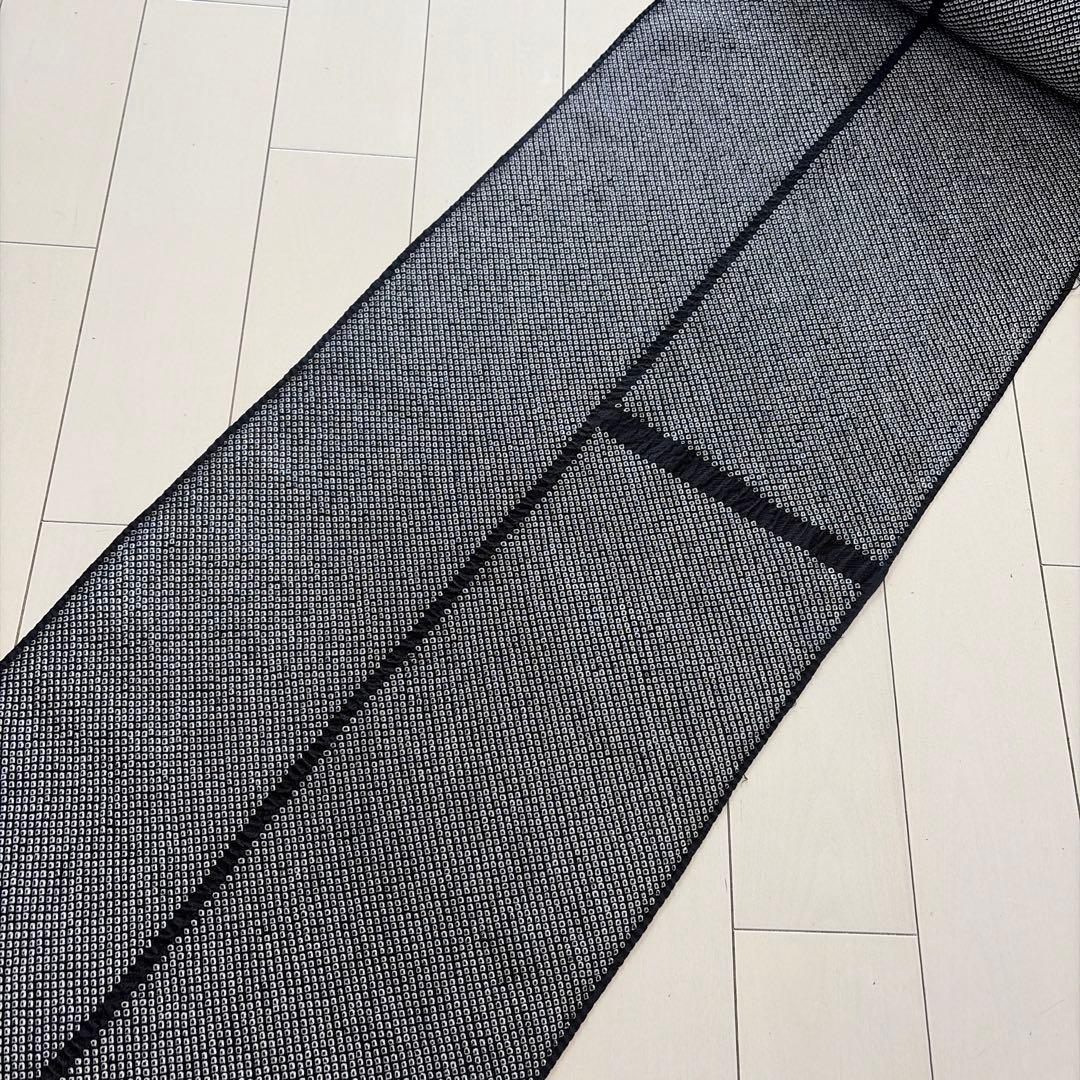 さ*な様 ■T3796■未使用品■正絹■黒　モノトーン　総絞り　横段違い　反物