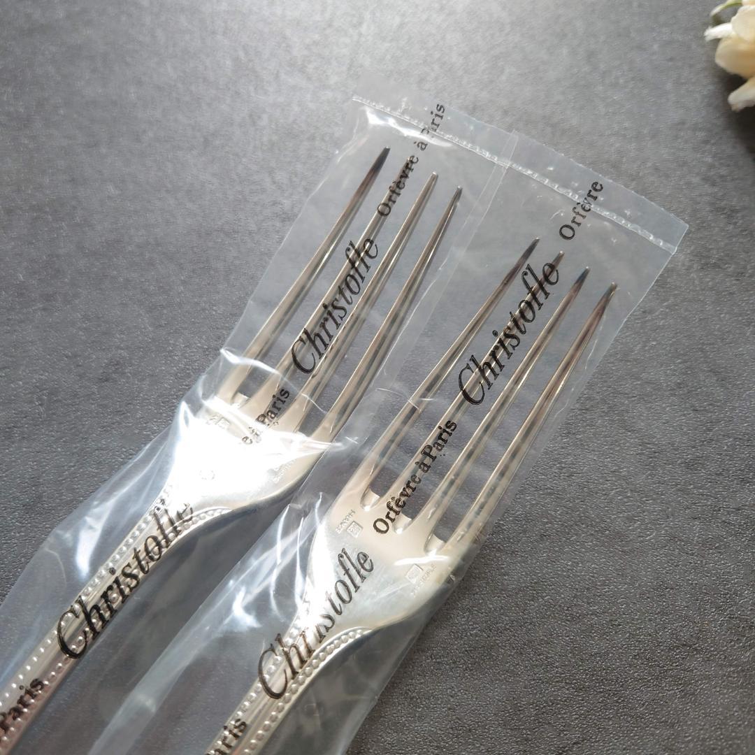 クリストフル パール 未開封 テーブルフォーク 2点