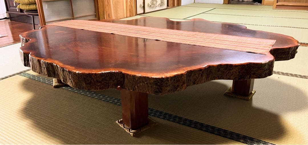 天然木　一枚板　無垢　座卓　テーブル