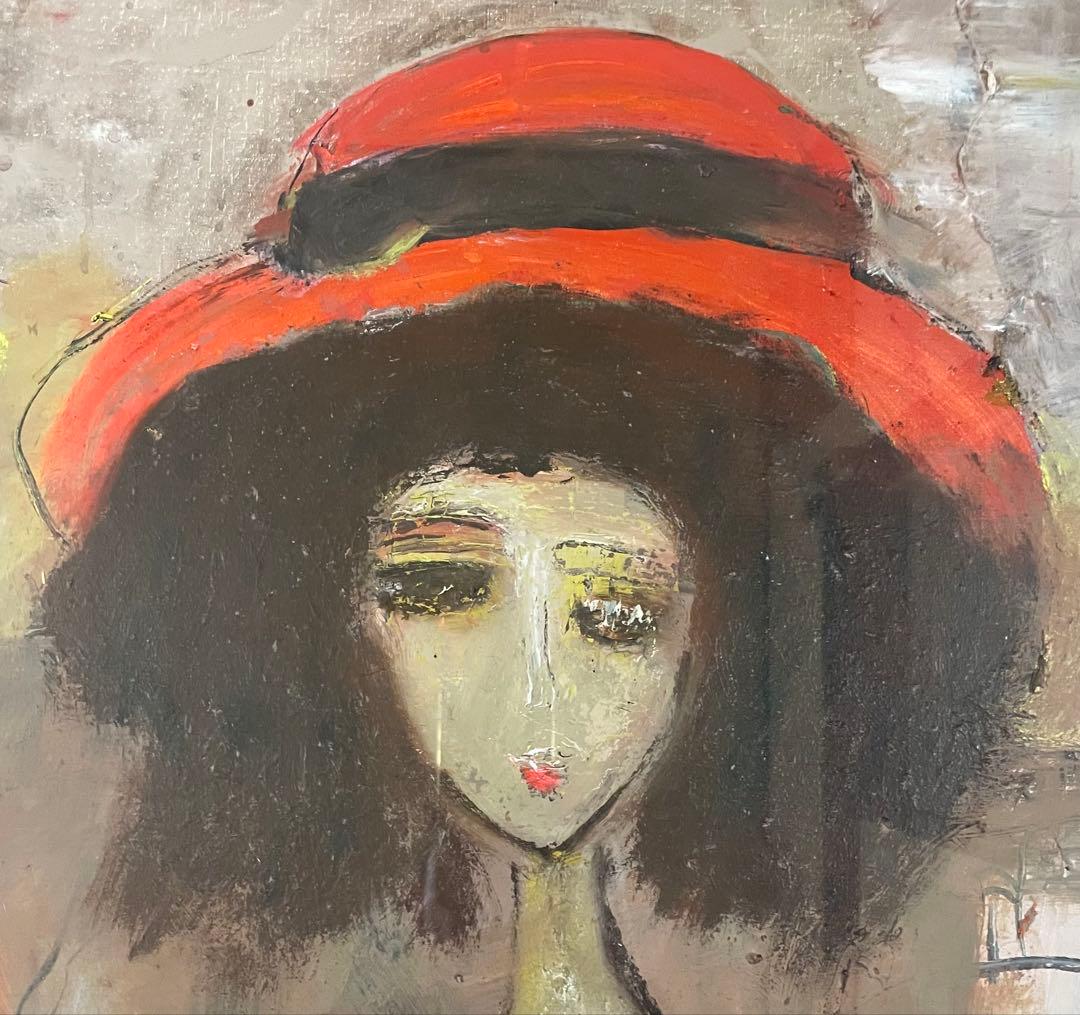 織田広喜　少女　油彩　裏書有り　共シール　二科会理事長 　10号 　d11