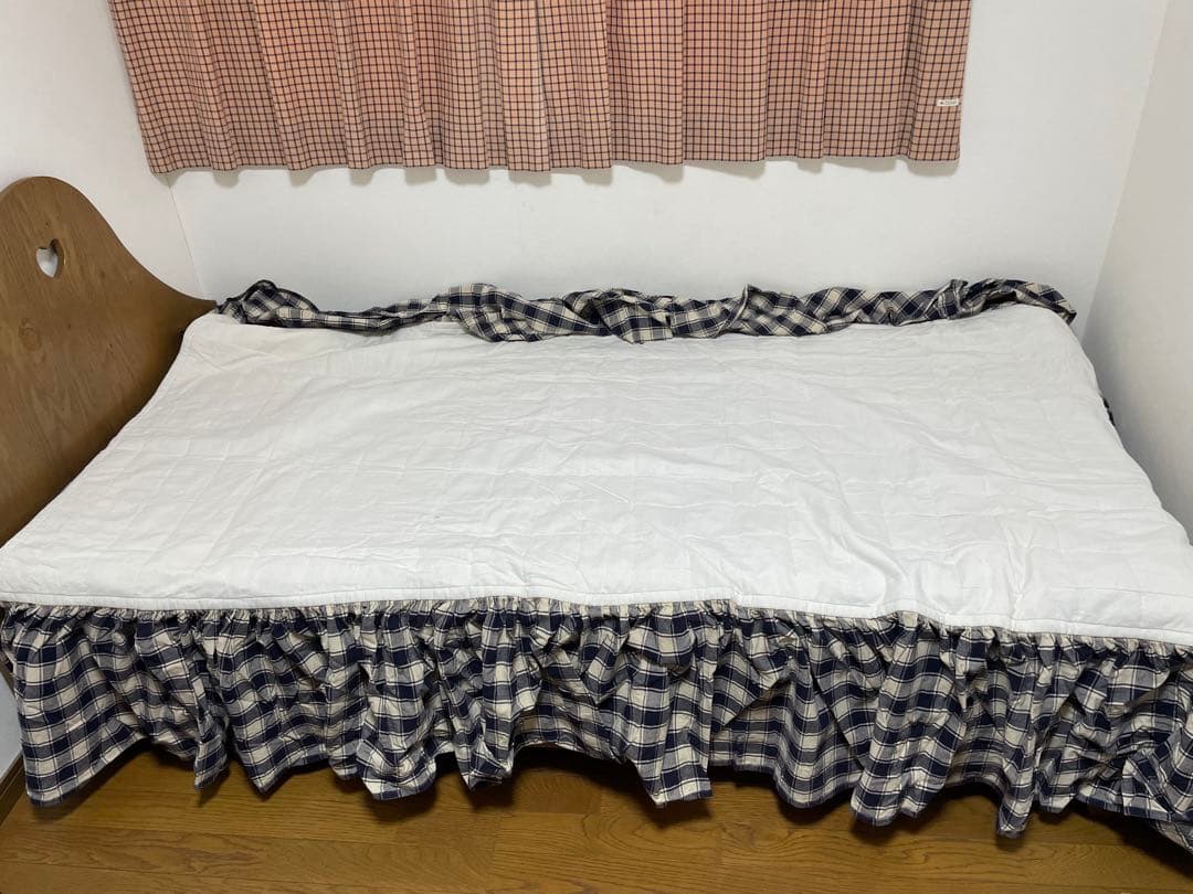 アンファン ベッドスカート マルチカバー　キルト　カントリー　アントステラ　青