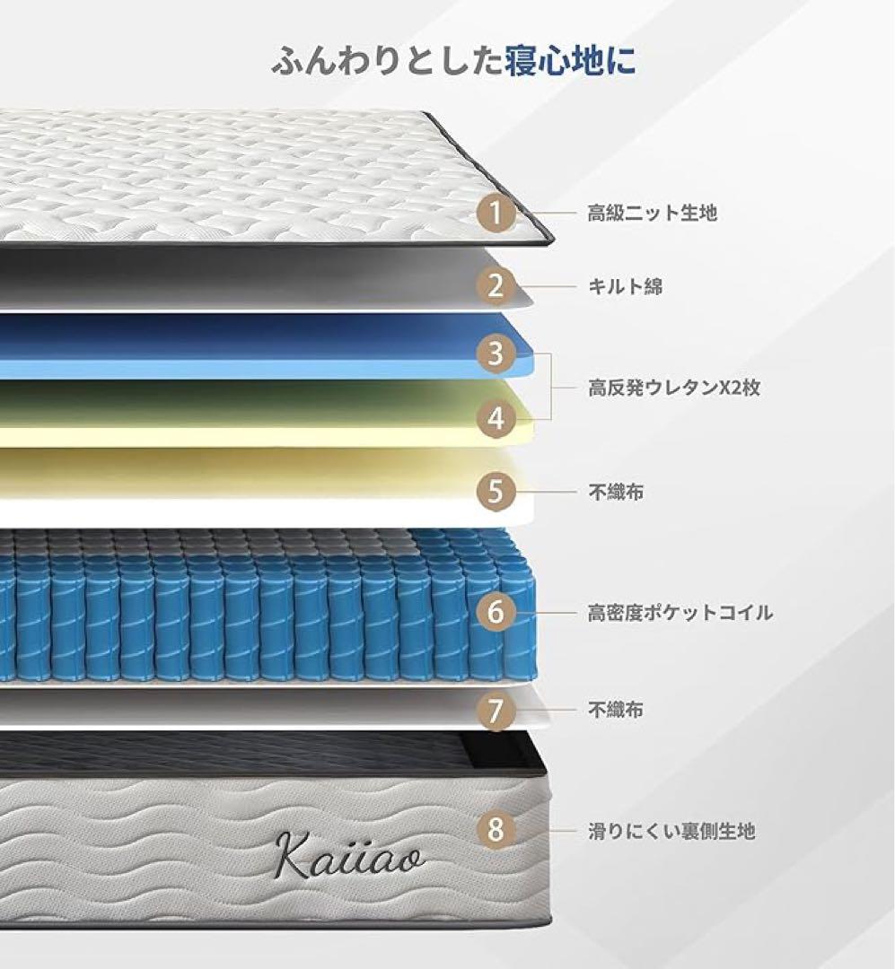 KAIIAO メモリーフォームハイブリッドマットレス セミダブル