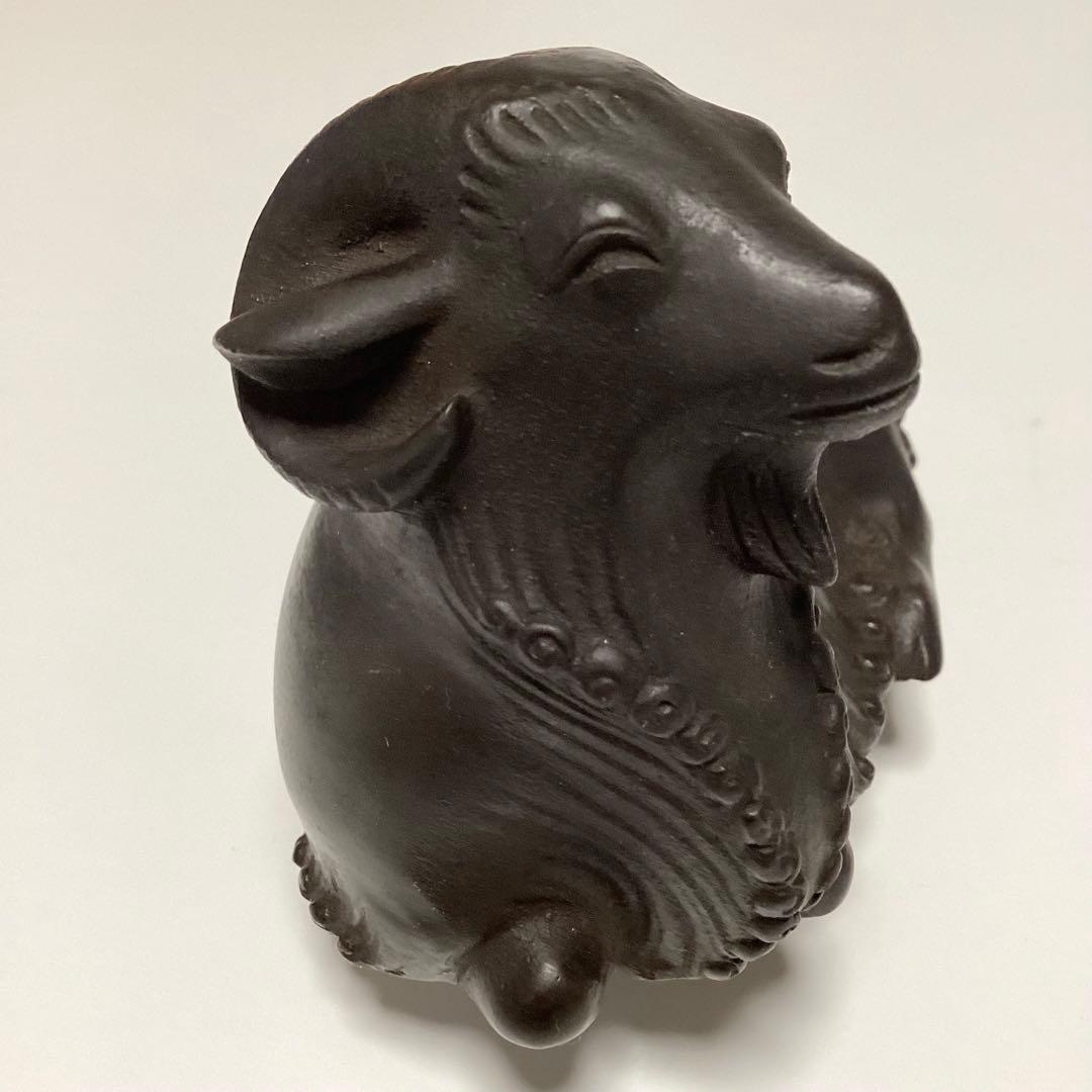 ☆人間国宝 ☆ 彫刻家 ☆ 香取正彦 ☆ 鋳銅　「羊」 置物　共箱　978g