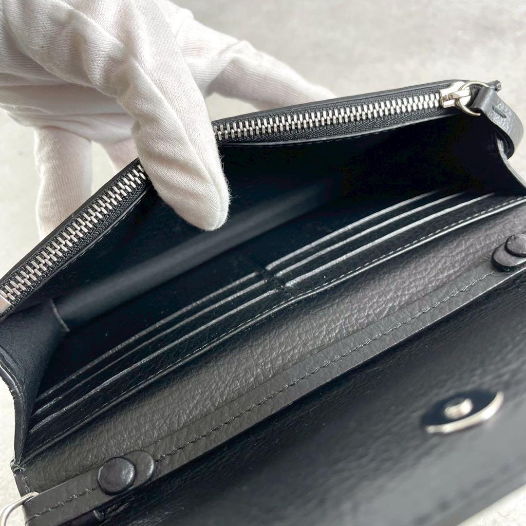 【未使用級】メゾンマルジェラ チェーンショルダーウォレット 4ステッチ フラップ