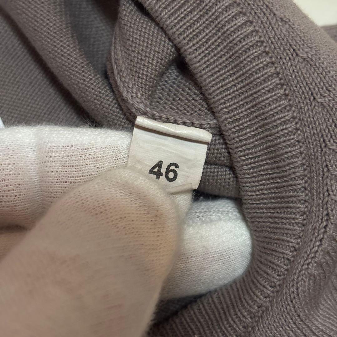 美品✨グランサッソ 12ゲージソフトコットンソリッド クルーネックニット 46