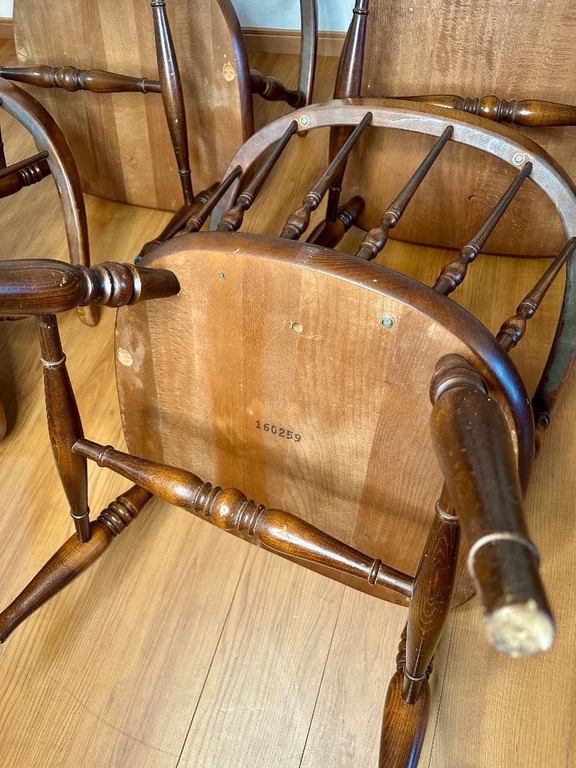 飛騨産業 キツツキ ヴィンテージ ウィンザーチェア 4脚