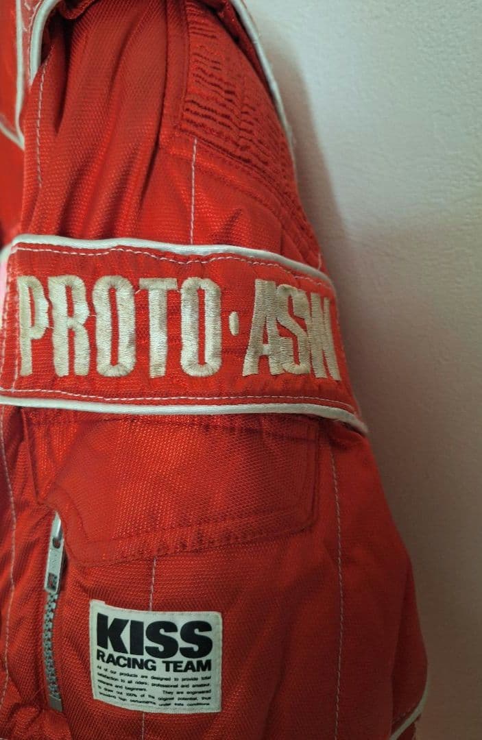 ヴィンテージ KISS RACING バイクジャケット レッドカラー