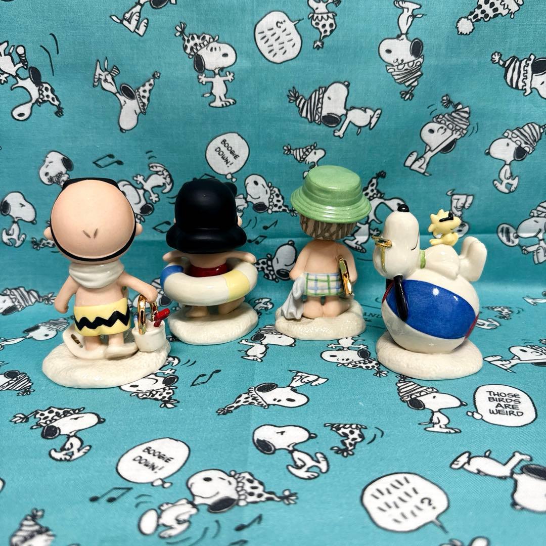 スヌーピー LENOX 陶器 海外 置物 ビーチ 4点セット