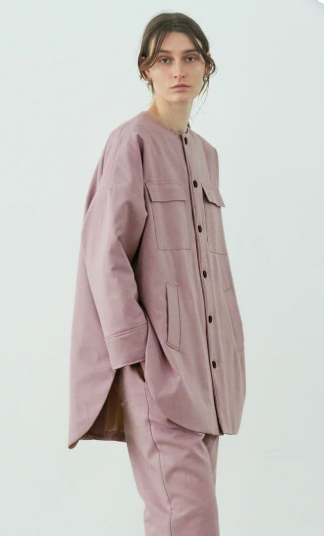 カポックノット Kapok Knot ノーカラーポンチョ シャツ ジャケット