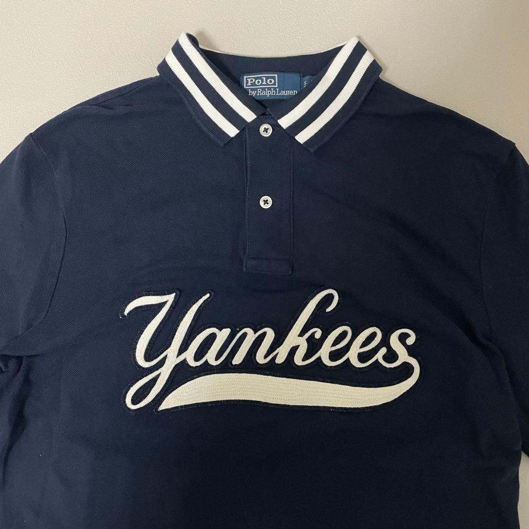 人気 完売 コラボ ラルフローレン ヤンキース ポロシャツ ネイビー S