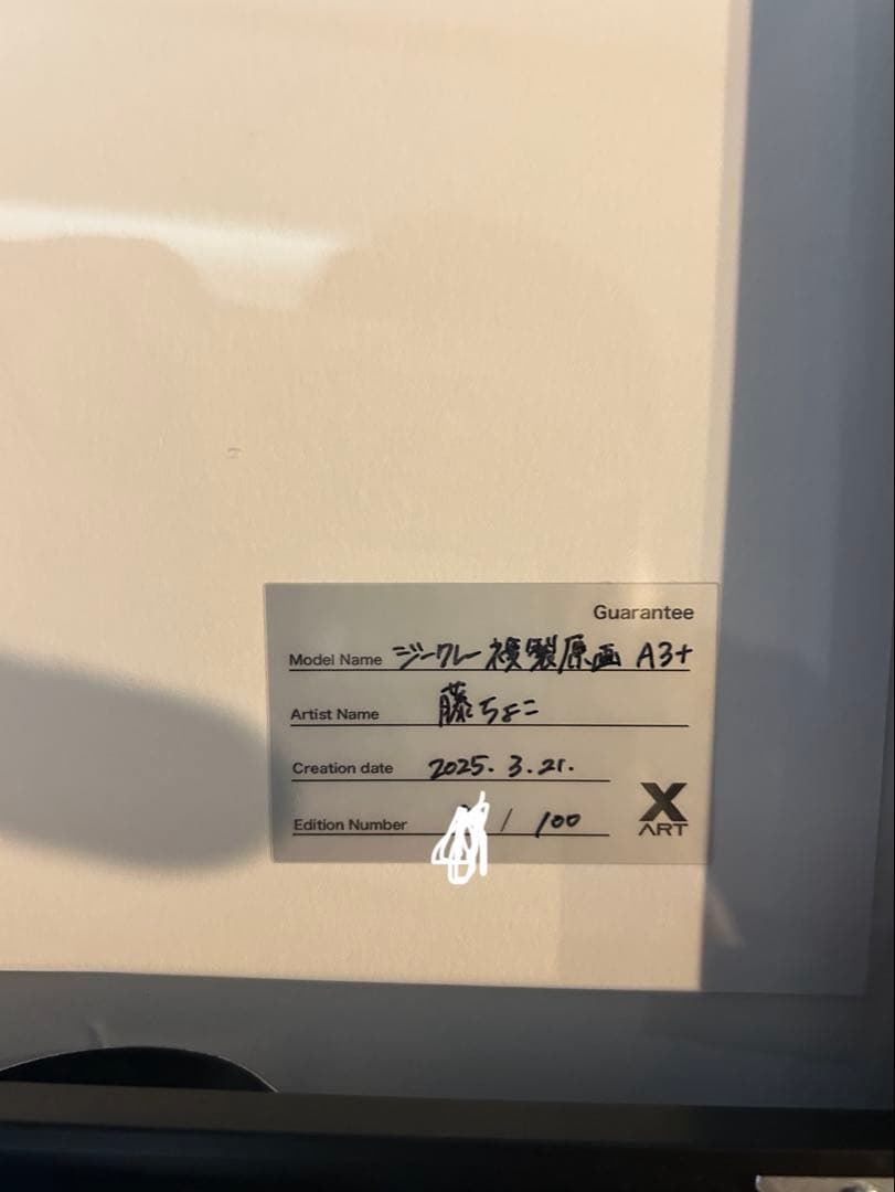 藤ちょこ 直筆サイン入り複製原画 奏鳴の宙 ジークレー 光る美少女展