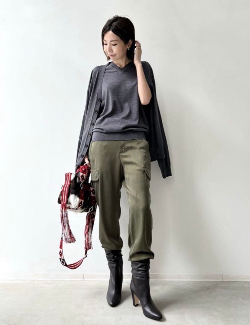 【新品】L'Appartement◆アパルトモンフィブリルサテンカーゴパンツ40