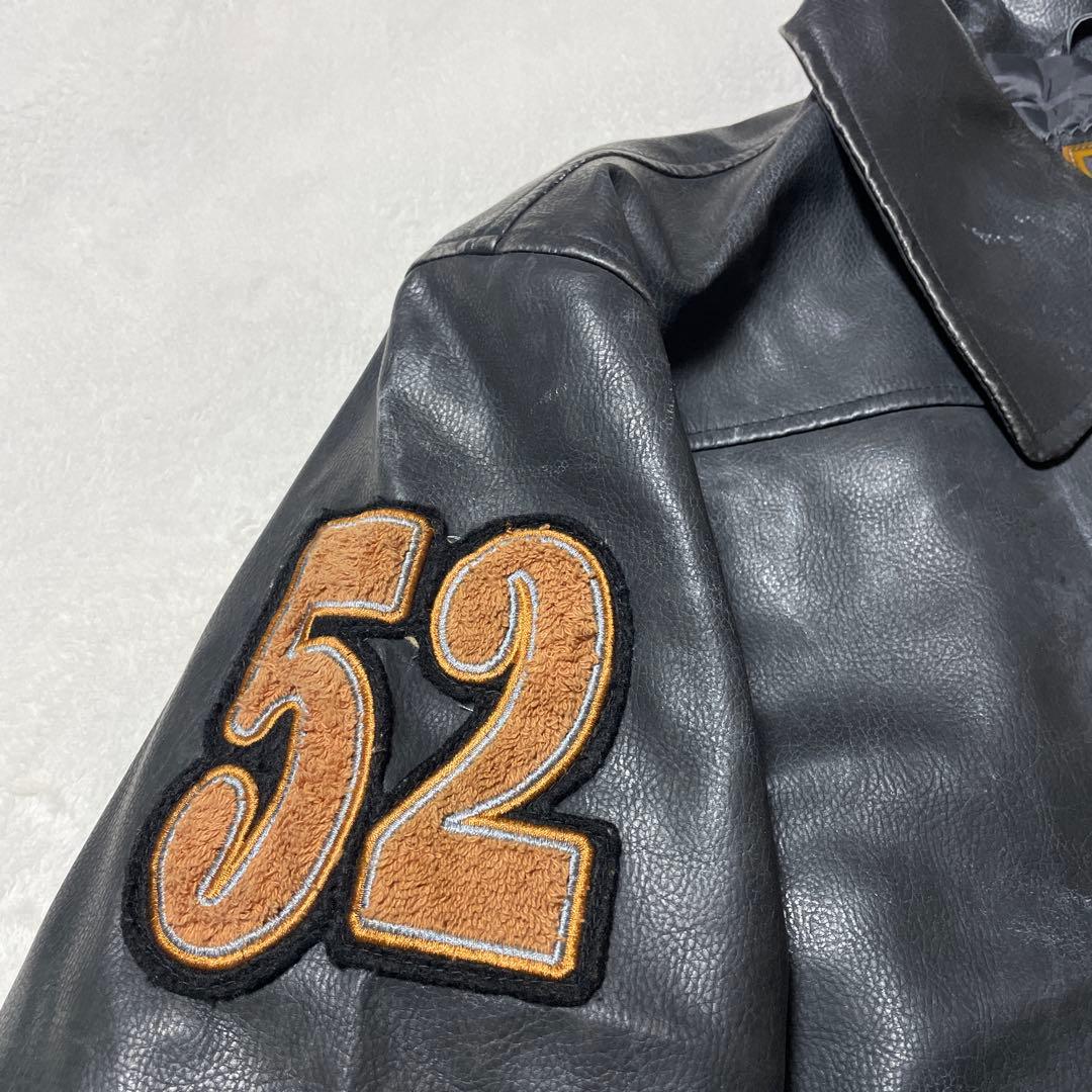 【オールレザー】GARAM スタジャン A-2 バーシティ オールブラック