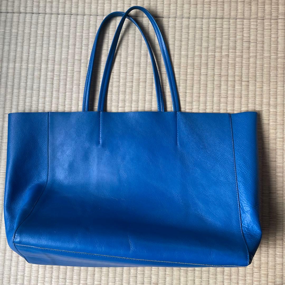 CACUMA本革レザーバッグターコイズブルーA4収納可