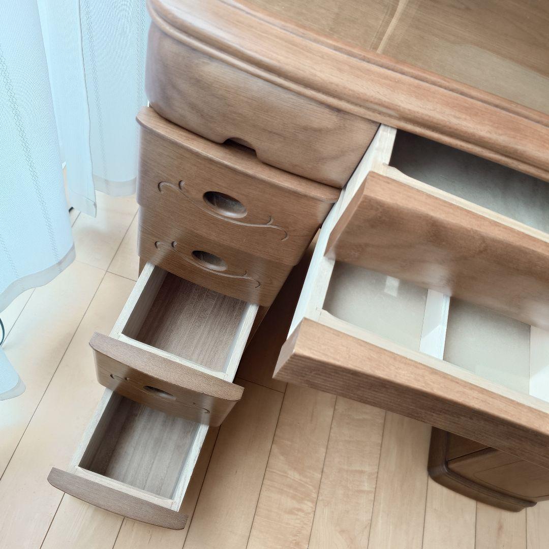 【送料込み】　天然木ドレッサー　鏡台　三面鏡　アンティーク　大塚化学　化粧台