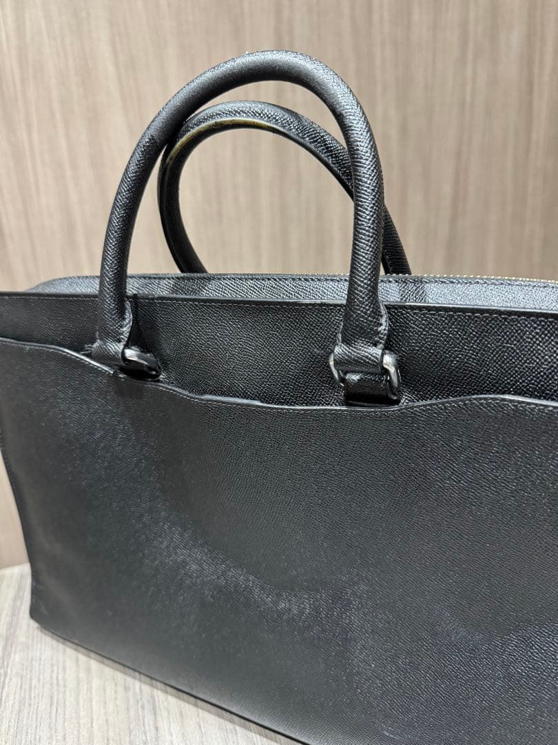 COACHブラックレザービジネスバッグ 黒