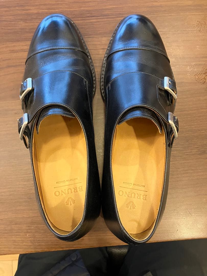 【美品】箱なし BRUNO ブルーノ ダブルモンクシューズ ブラック size7