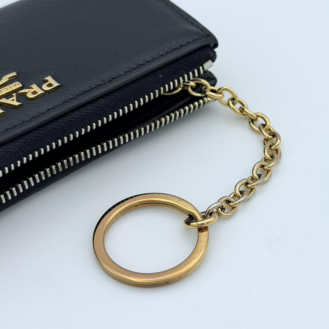 PRADA プラダ サフィアーノ キーリング付き ケース ブラック