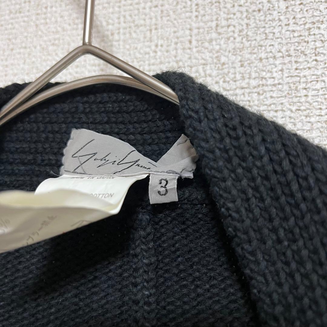 ヨウジヤマモト　コットン　ニット　ケープ　ポンチョ　羽織　ブラック